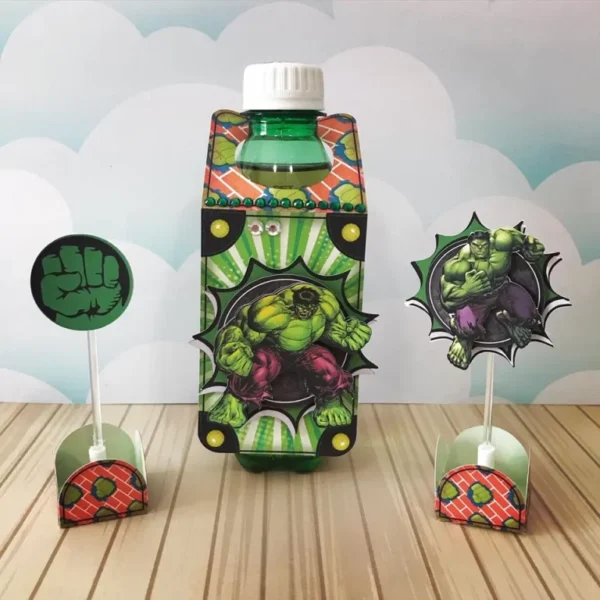 Kit de arquivos digitais para personalizados de aniversário tema Hulk.