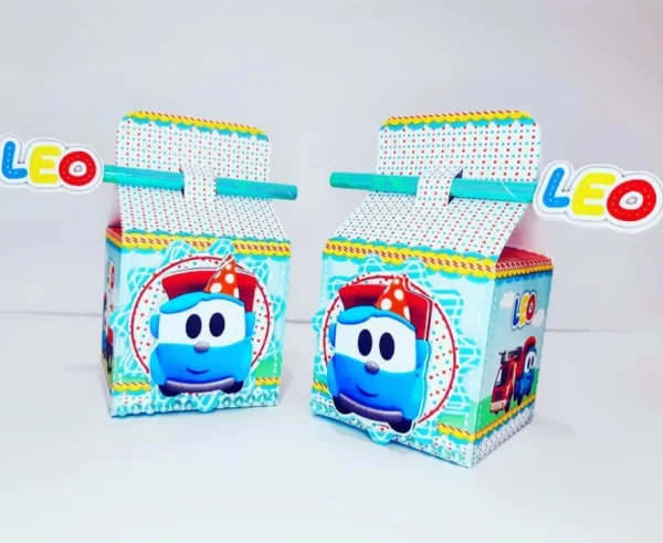 Kit de arquivos digitais para personalizados de aniversário tema Leo o Caminhão.