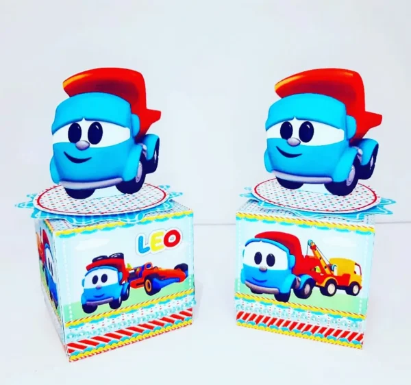 Topper de bolo tema Leo o Caminhão em arquivo digital pronto para imprimir e cortar.