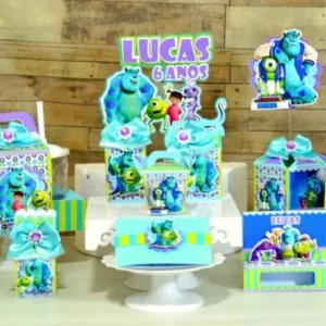 Arquivo de corte tema Monstros SA para topo de bolo e decoração de festa infantil em Studio e PDF.