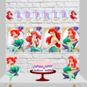Arquivo de corte Silhouette tema Ariel Pequena Sereia para topo de bolo e decoração de festa.