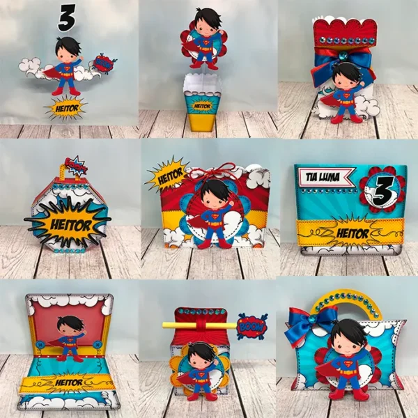 Kit de arquivos digitais para personalizados de aniversário tema Super Homem.