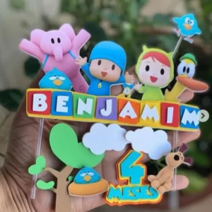 Topo de bolo Pocoyo para decoração de festa infantil em arquivo digital para corte.