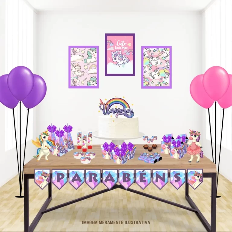 Arquivo de corte digital tema Unicórnio nos formatos Studio e PDF para máquinas Silhouette ou tesoura, ideal para personalizados de luxo e papelaria criativa.