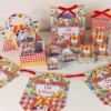 Moldes digitais de decoração para arranjo de mesa de arraiá nos formatos Studio e PDF para impressão de alta resolução e personalizados de festas típicas.