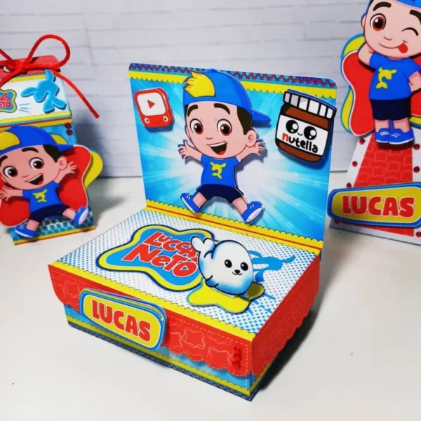 Kit de arquivos digitais para personalizados de aniversário tema Luccas Neto com corte digital e manual.