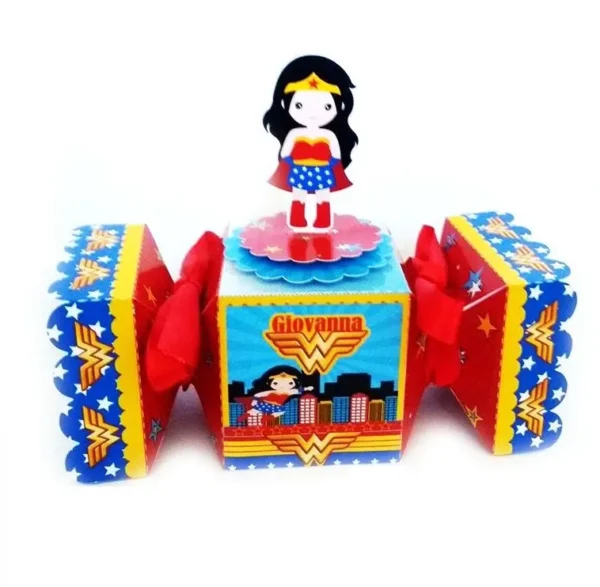 Personalizados de festa infantil Mulher Maravilha em arquivo digital Studio e PDF.