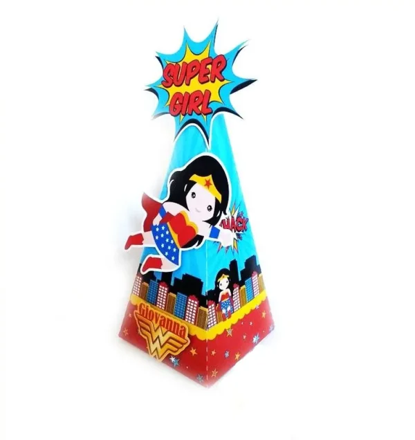 Arquivo de corte para festa infantil no tema Mulher Maravilha em Studio e PDF.