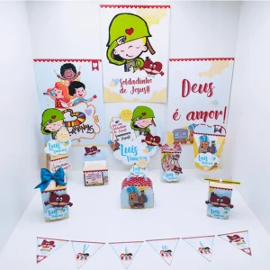 Centro de mesa tema 3 Palavrinhas para corte em Silhouette Studio, PNG e PDF.