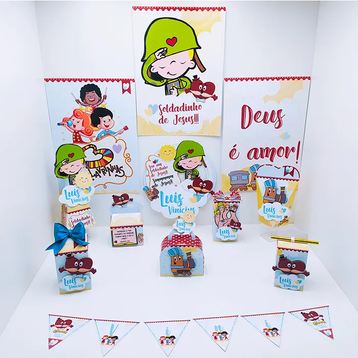 Centro de Mesa 3 Palavrinhas Studio Png e Pdf