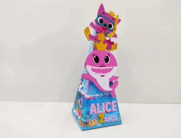 Kit de arquivos digitais para personalizados de centro de mesa tema Baby Shark.