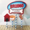 Kit de arquivos digitais para personalizados de centro de mesa tema Cachorro.
