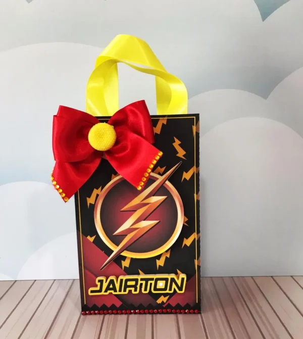 Personalizados de aniversário tema Flash para centro de mesa em arquivo digital.