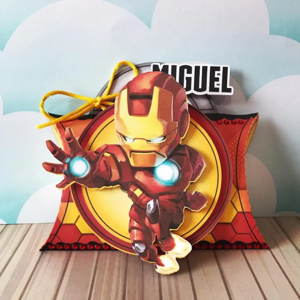 Centro de mesa tema Homem de Ferro em arquivo digital pronto para imprimir e cortar.
