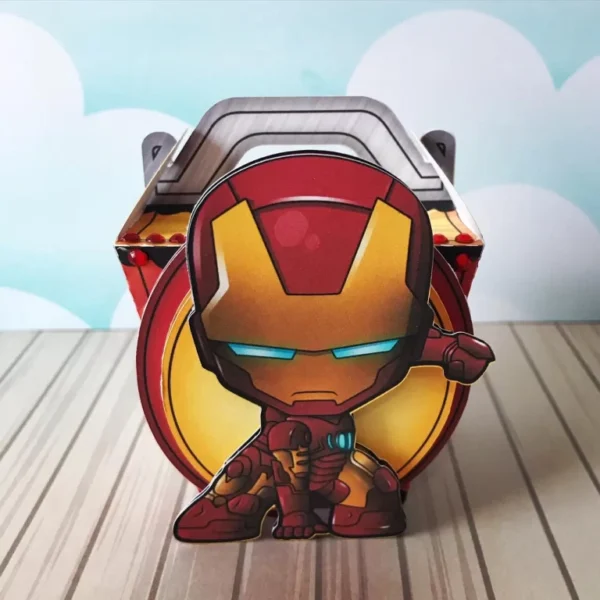 Personalizados de aniversário tema Homem de Ferro para centro de mesa em arquivo digital.