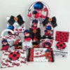 Centro de mesa tema Ladybug em arquivo digital para decoração de festa infantil e aniversário.