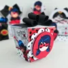 Arquivo digital de centro de mesa tema Ladybug para festa de aniversário infantil.