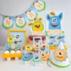 Centro de mesa tema Monstrinhos em arquivo digital para decoração de festa infantil e aniversário.