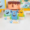 Arquivo digital de centro de mesa tema Monstrinhos fofos para festa de aniversário infantil.