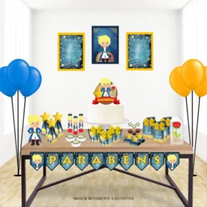 Arquivo de corte digital tema Centro de Mesa Pequeno Príncipe nos formatos Studio e PDF para máquinas Silhouette ou tesoura, com ilustrações clássicas e alta resolução.