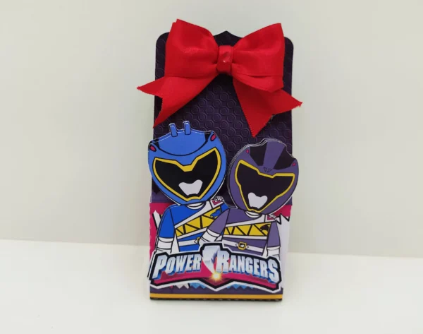 Design de corte para centro de mesa de festa de aniversário no tema Power Rangers em Studio, PNG e PDF.