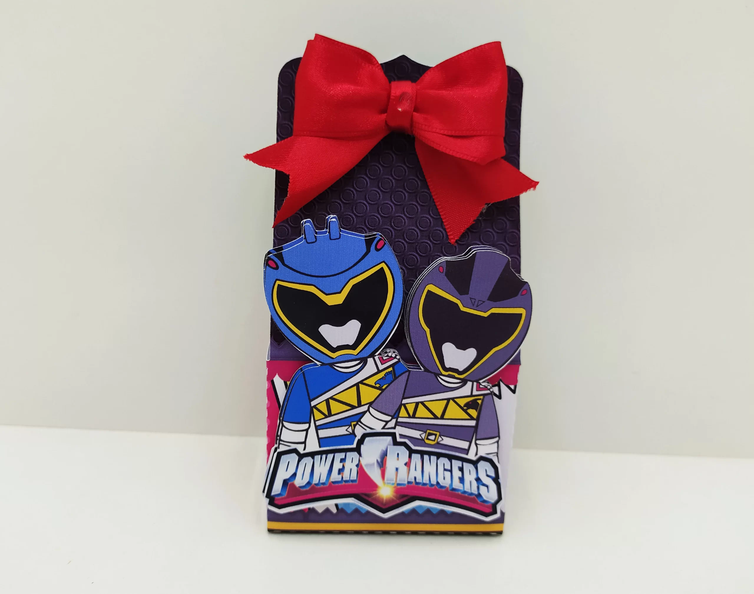Design de corte para centro de mesa de festa de aniversário no tema Power Rangers em Studio, PNG e PDF.