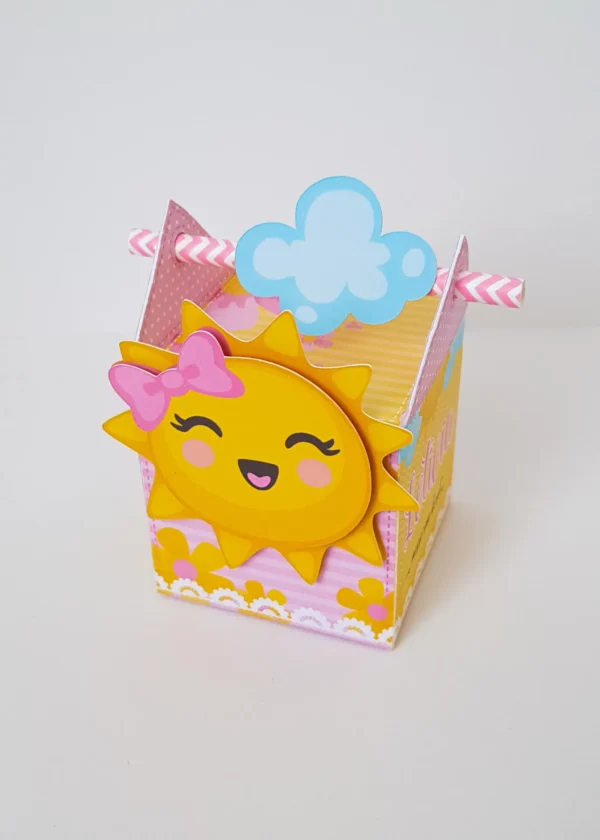 Personalizados de aniversário tema Raio de Sol para centro de mesa em arquivo digital.