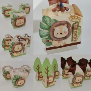 Arquivo digital de centro de mesa no tema Safari para corte em Studio e PDF.