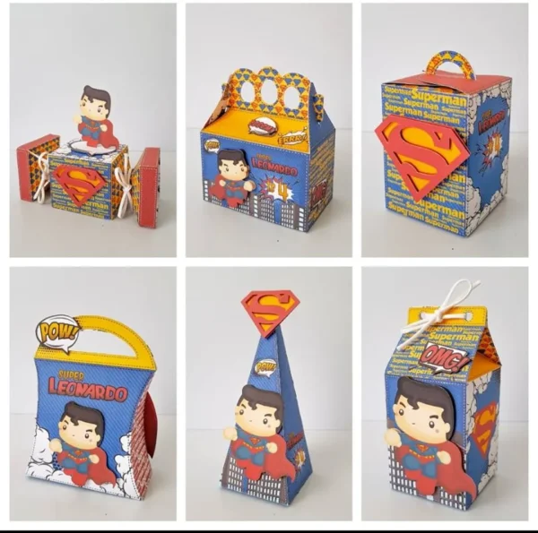 Arquivo digital para centro de mesa no tema Super Homem em formato Studio e PDF.