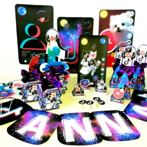 Centro de mesa tema Tik Tok em arquivo digital para corte Silhouette Studio e PDF.