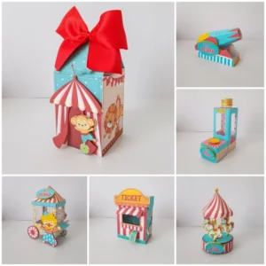 Arquivo para topo de bolo e papelaria temática Circo nos formatos Studio, PNG e PDF, pronto para imprimir e recortar com alta qualidade.