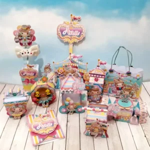 Arquivo de corte circo rosa para topo de bolo e itens de decoração de aniversário.