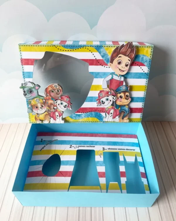Itens personalizados para kit confeiteiro Patrulha Canina em arquivo digital Studio, PNG e PDF.