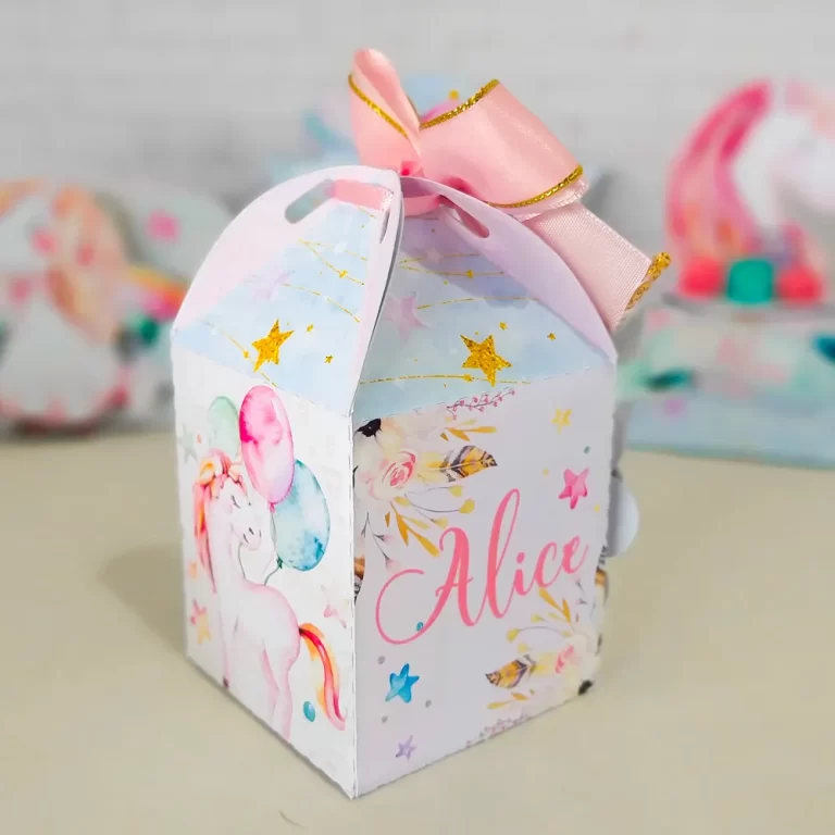 Arquivo para topo de bolo e itens de papelaria tema decoração aniversário unicórnio nos formatos Studio e PDF, pronto para imprimir e recortar na Silhouette.