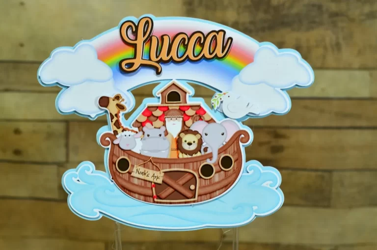 Kit de arquivos digitais para personalizados de aniversário infantil tema Arca de Noé.