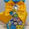 Topper de bolo para decoração festa Jovens Titãs em arquivo digital pronto para imprimir e cortar.