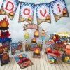 Arquivo para topo de bolo e itens de papelaria tema decoração festa junina aniversário nos formatos Studio, PNG e PDF, pronto para imprimir e recortar.