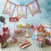 Moldes digitais de decoração para festa junina feminina nos formatos Studio, PNG e PDF para impressão de alta resolução e personalizados de festas delicadas.