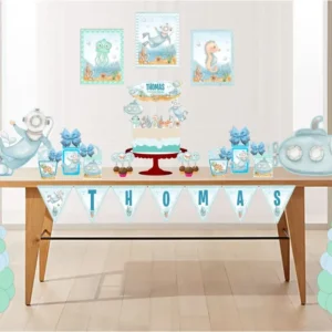 Topo de bolo para decoração fundo do mar azul em arquivo digital Studio e PDF com baleia e mergulhador.