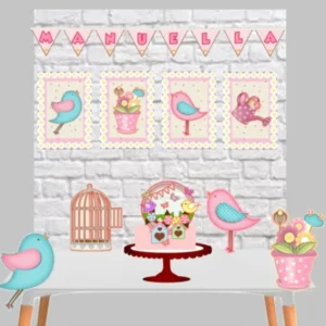 Itens de decoração luxo no tema Jardim Encantado em arquivo digital para Silhouette Studio.