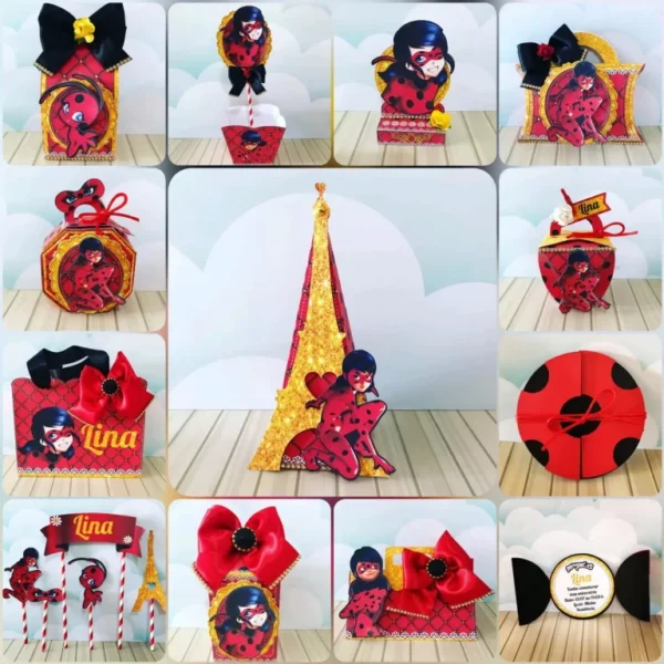 Arquivo de corte tema Ladybug luxo para itens de decoração de festa e aniversário.