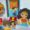 Kit de arquivos digitais para personalizados de aniversário tema Mulher Maravilha.