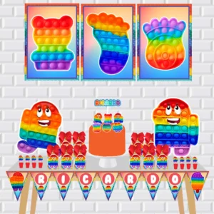 Arquivo digital de decoração no tema Pop It pronto para imprimir nos formatos Studio e PDF.