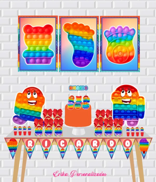 Arquivo digital de decoração no tema Pop It pronto para imprimir nos formatos Studio e PDF.