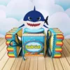 Topper de bolo e elementos de decoração tema Baby Shark em arquivo digital pronto para imprimir e cortar.