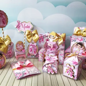 Kit de arquivos digitais para personalizados de aniversário tema Bailarina em múltiplos formatos.