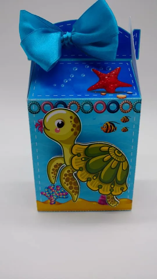 Elementos de decoração tema mar em formatos digitais para festa de aniversário temática.