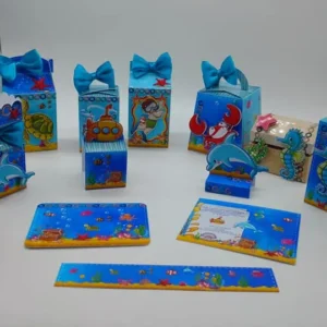 Topo de bolo para decoração tema mar em arquivo digital Studio, PNG e PDF com elementos náuticos.