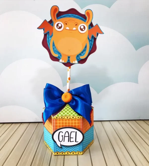 Elementos de decoração festa monstrinhos em formatos digitais para aniversário temático.