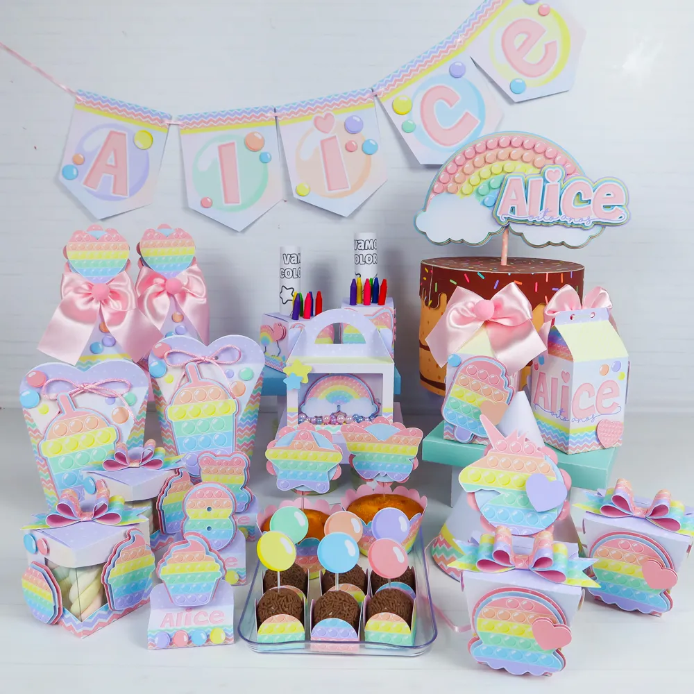 Decoracao Tema Pop It Rosa Studio e Pdf